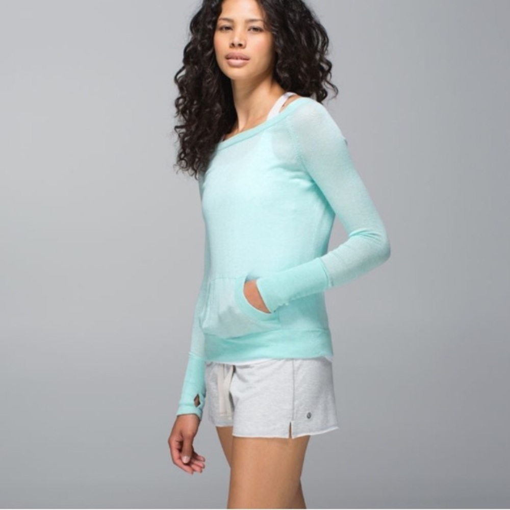 Lululemon Chai Time Pullover II Heathered Aquamarine Women's Lightweight Top